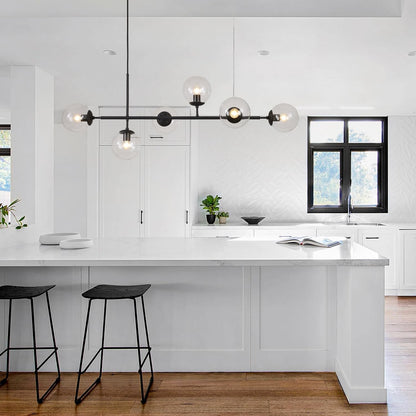 Celestina 6 Light Linear Glass Orb Pendant Light