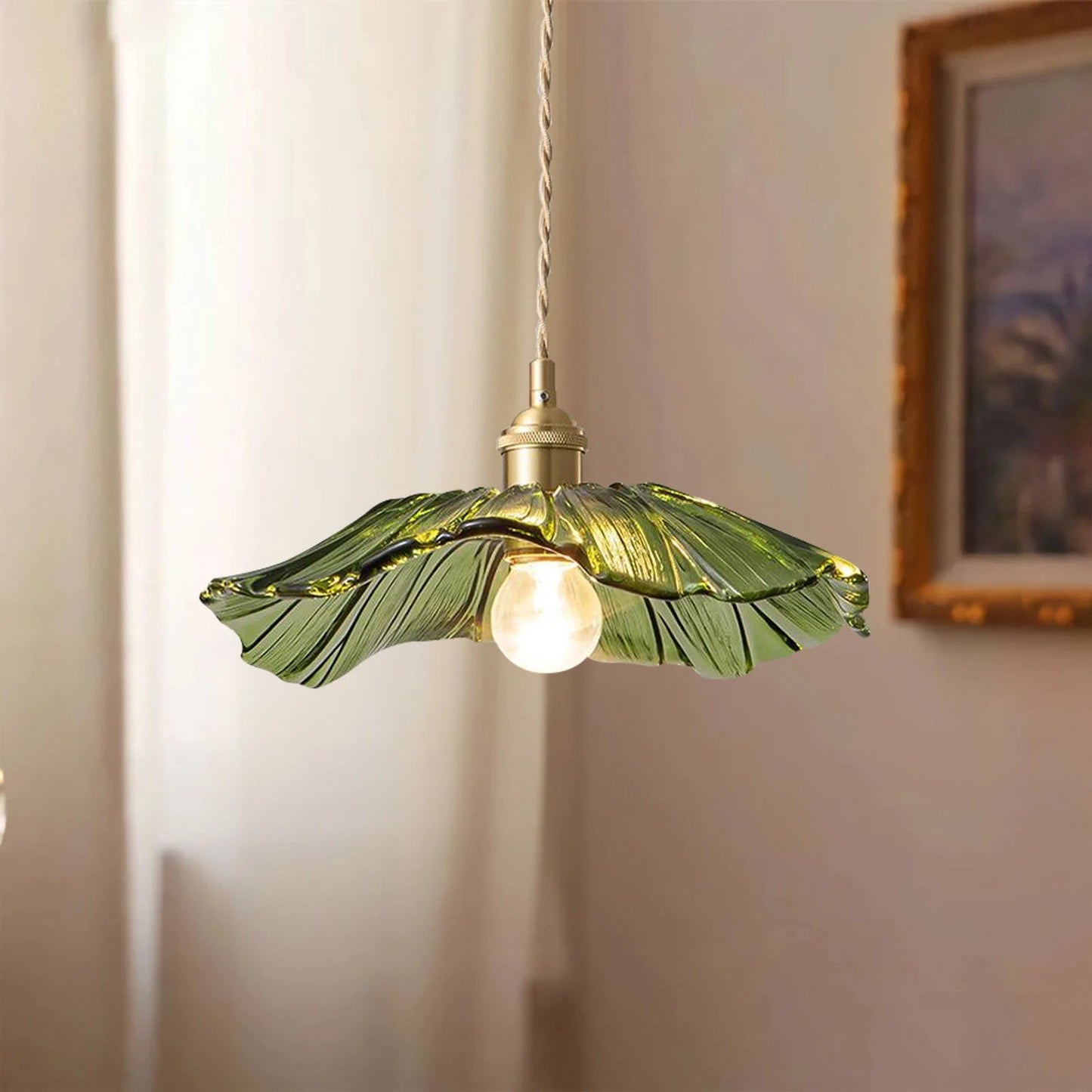 Callista Retro Lotus Creative Glass Pendant Light