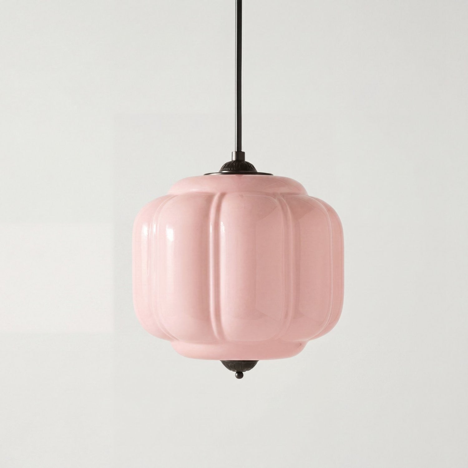Cyrilith Vintage Milk Glass Oiled Brass Eloise Pendant light
