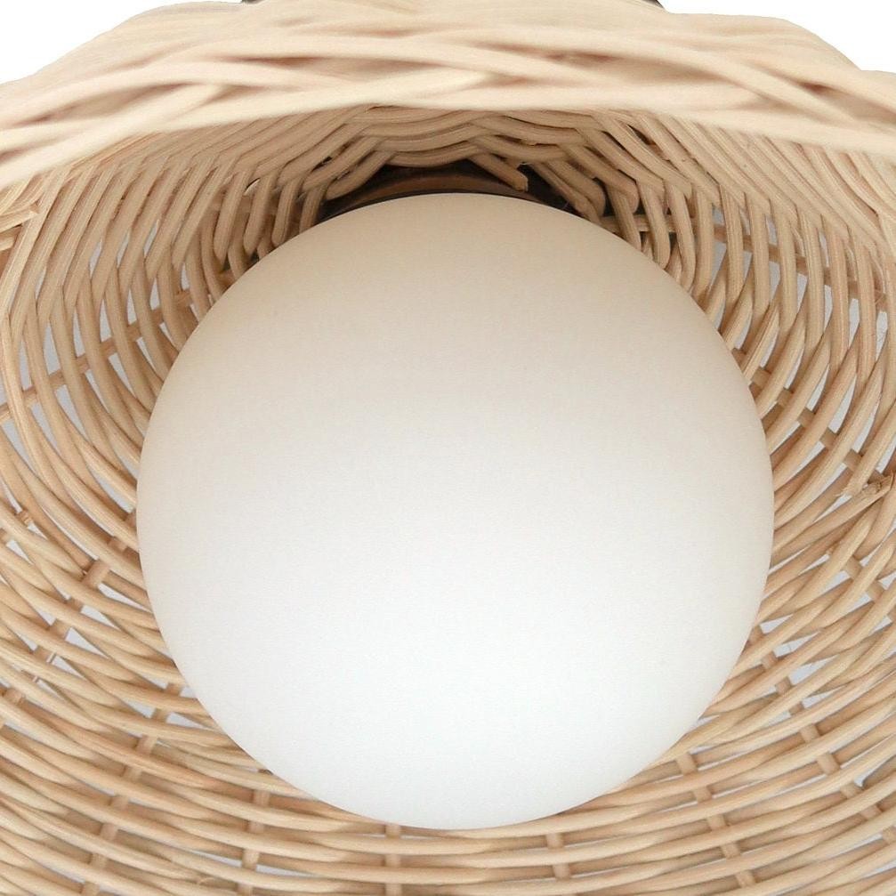 Allyson Farmhouse Rattan Flush Mount Ceiling Light