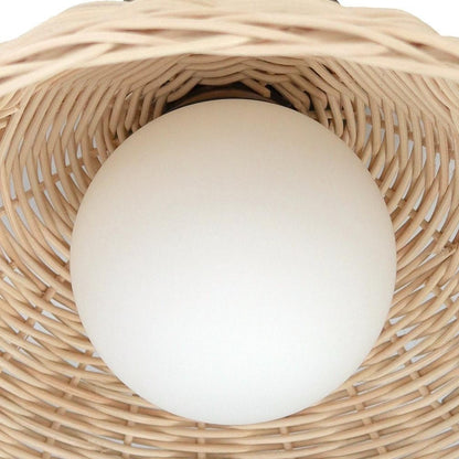 Allyson Farmhouse Rattan Flush Mount Ceiling Light
