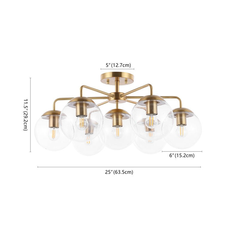 Richter Farmhouse Globe Glass Semi Flush Mount Ceiling Light