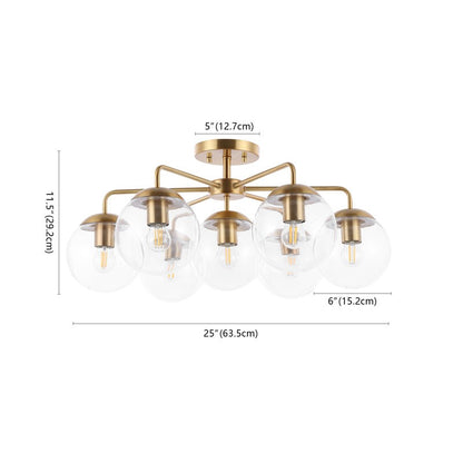 Richter Farmhouse Globe Glass Semi Flush Mount Ceiling Light