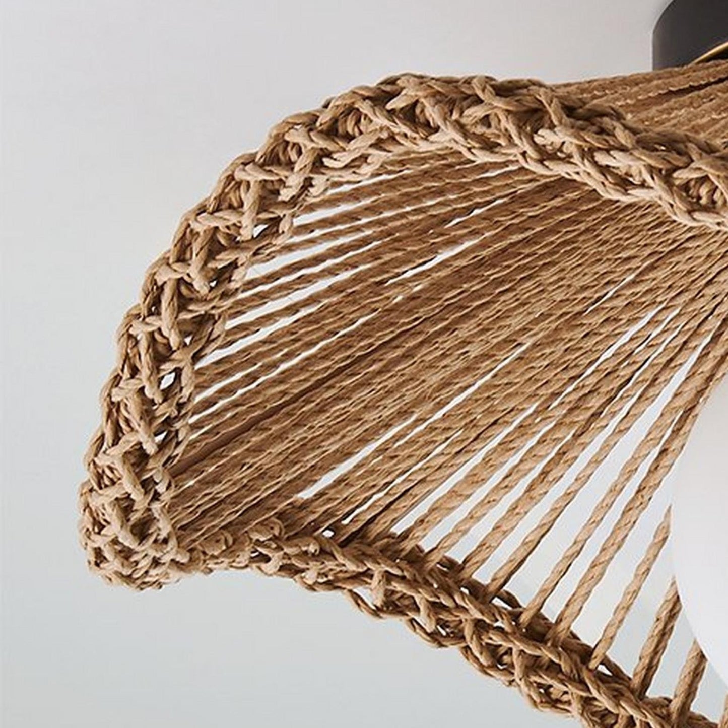 Lovary Bohemian Rattan Flower Flush Mount Ceiling Light