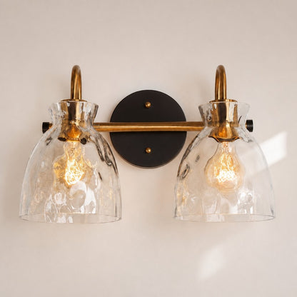 Brant Modern Hammered Glass Dome Vanity Wall Light