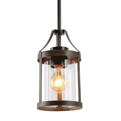 Brilliante Industrial Retro Rust Cylinder Seeded Glass Pendant Light