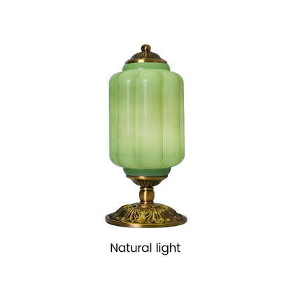 Nexos French Retro Cream Glass Textured Eloise Table Lamp