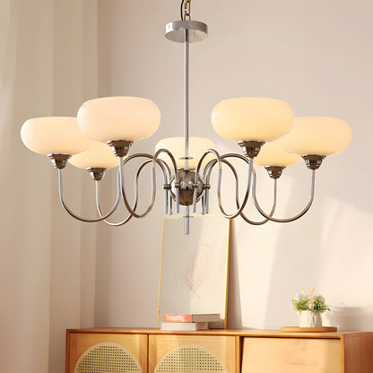 Luna Cream White Bubble Glass Chandelier
