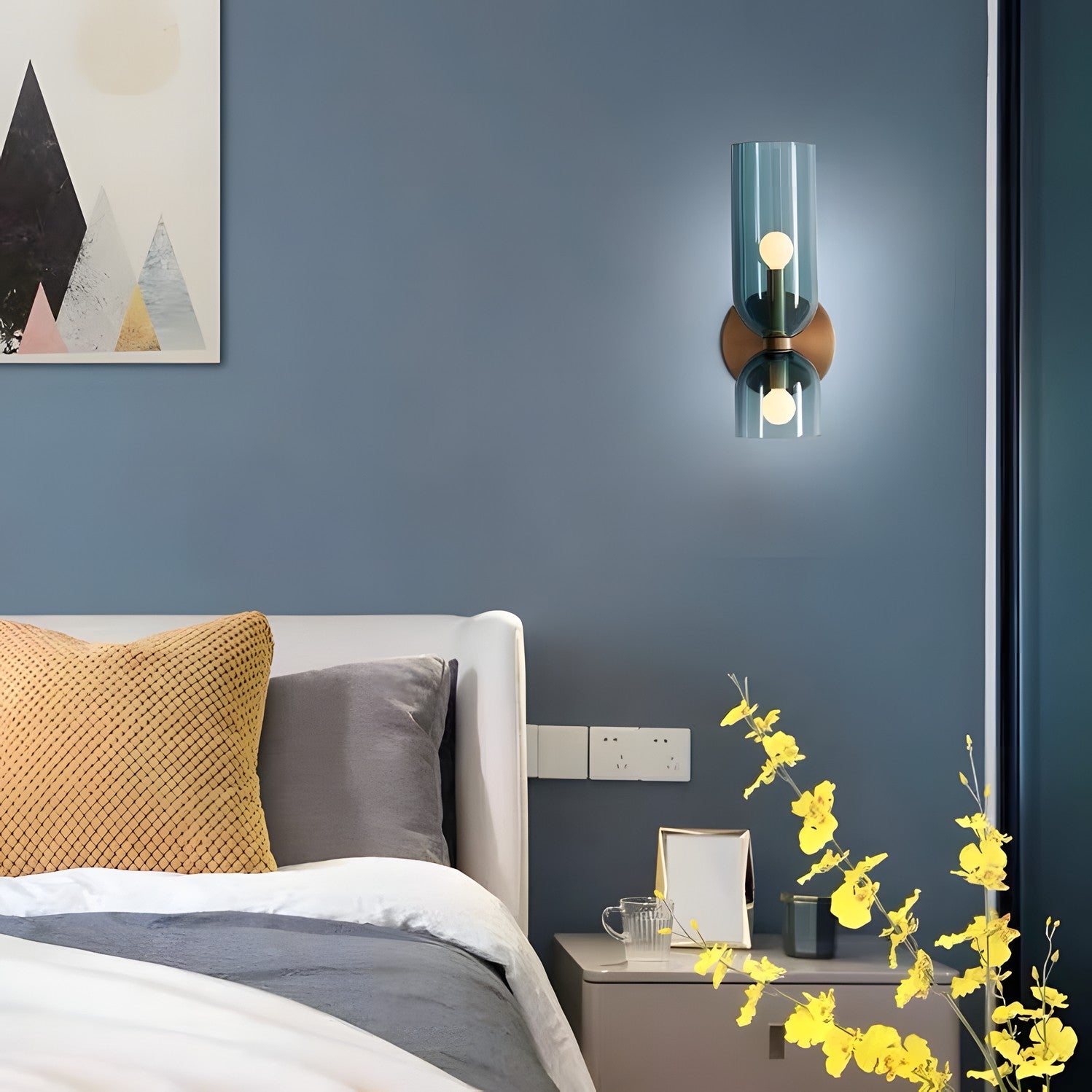 Trisia Modern Up Down Glass Wall Sconce