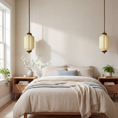Cyrilith Farmhouse Pumpkin Glass Eloise Pendant Light