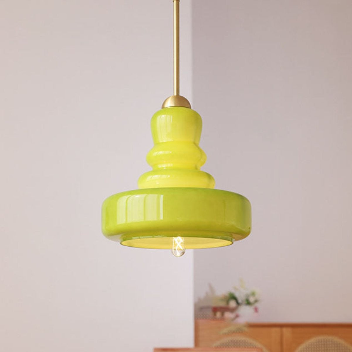 Carla Colorful Gourd Shaped Glass Shade Pendant Light