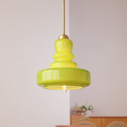 Carla Colorful Gourd Shaped Glass Shade Pendant Light