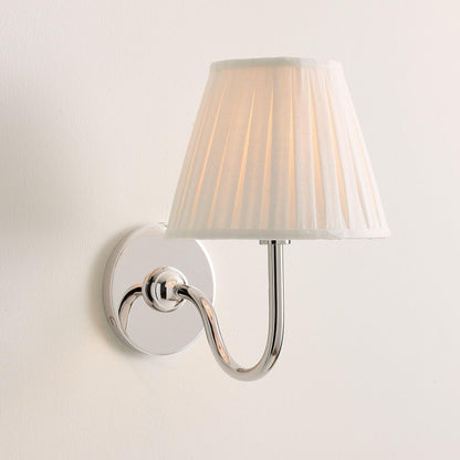 Stefania Rustic White Pleated Fabric Shade Sconce