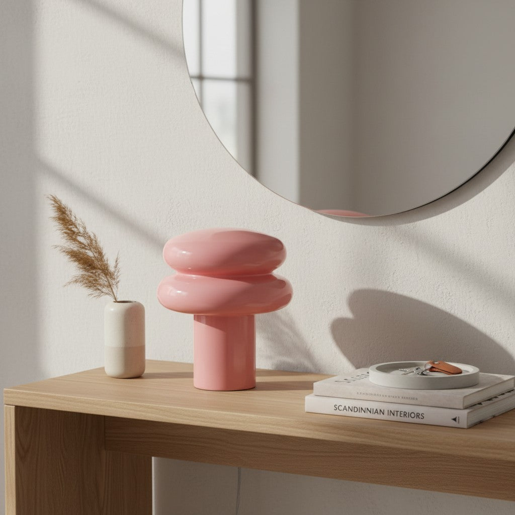 Nymeros Scandinavian Glass Mushroom Table Lamp