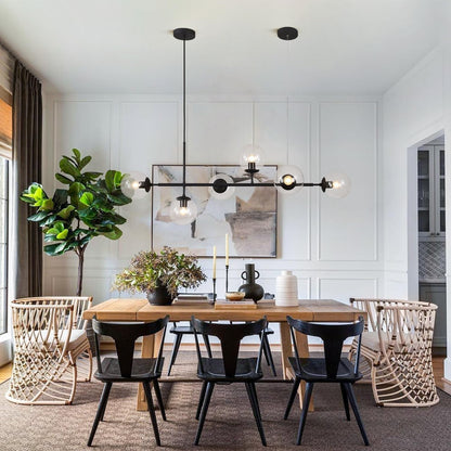 Celestina 6 Light Linear Glass Orb Pendant Light