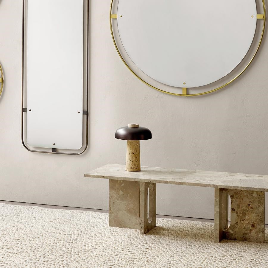 Salma Travertine Mushroom LED Table Lamp