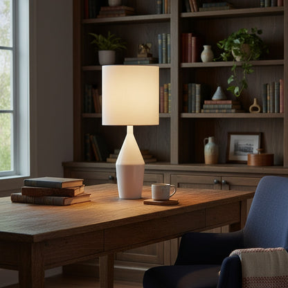 Daphne Vintage Ceramic Linen Shade Table Lamp