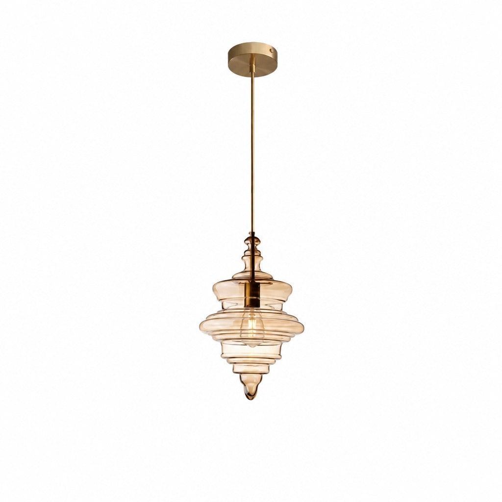 Helix Modern Glass Spool Pendant Light