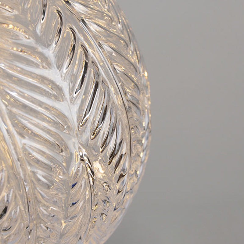Logana Vintage Feather Texture Glass Globe Pendant Light