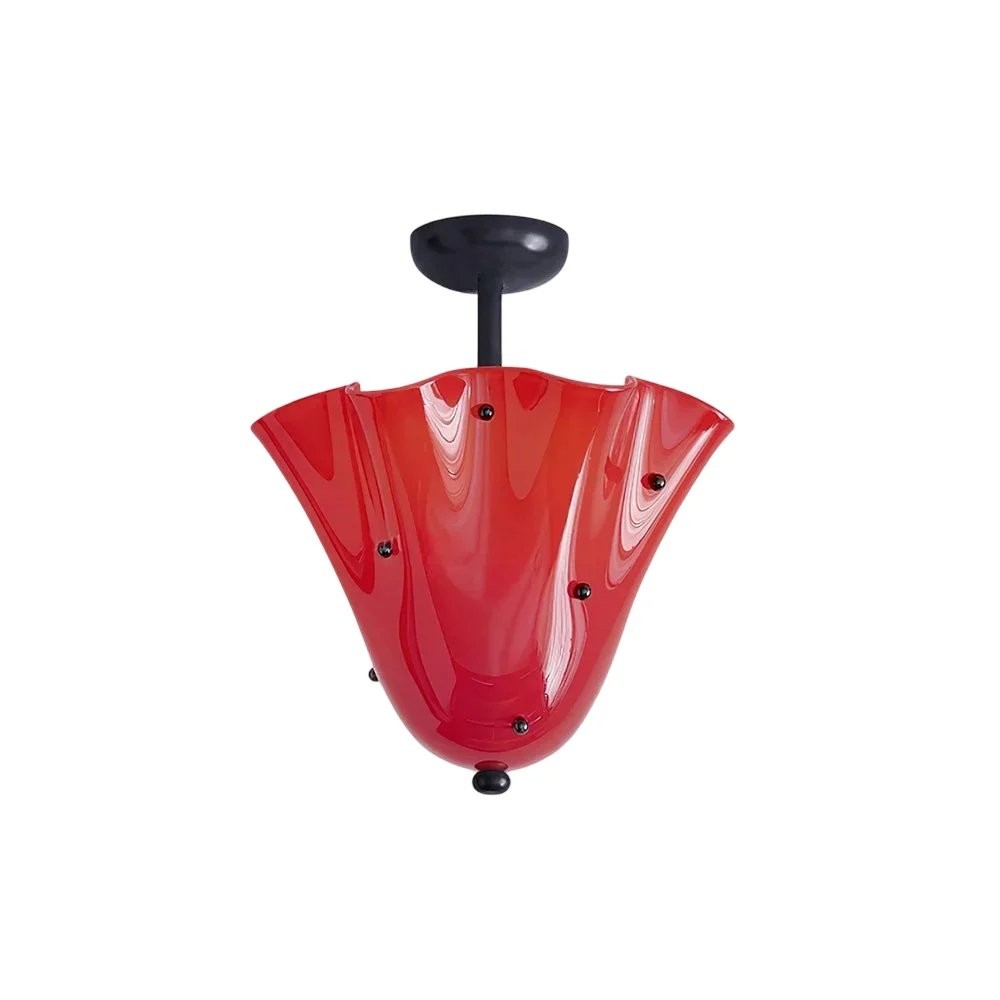Catalina Contemporary Colored Glass Petal Fazzo Ceiling Light