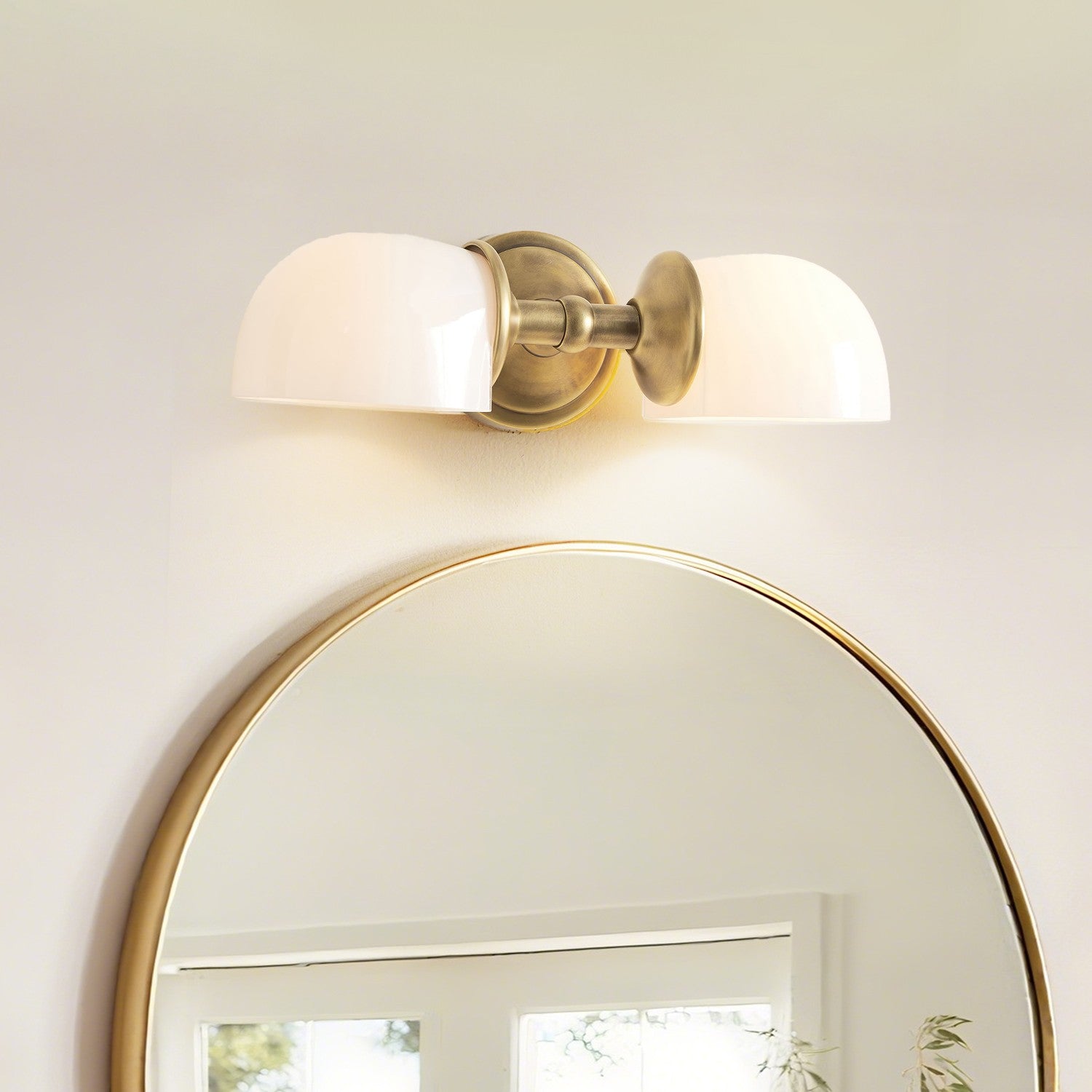 Valor Rustic Metal Double White Glass Wall Sconce