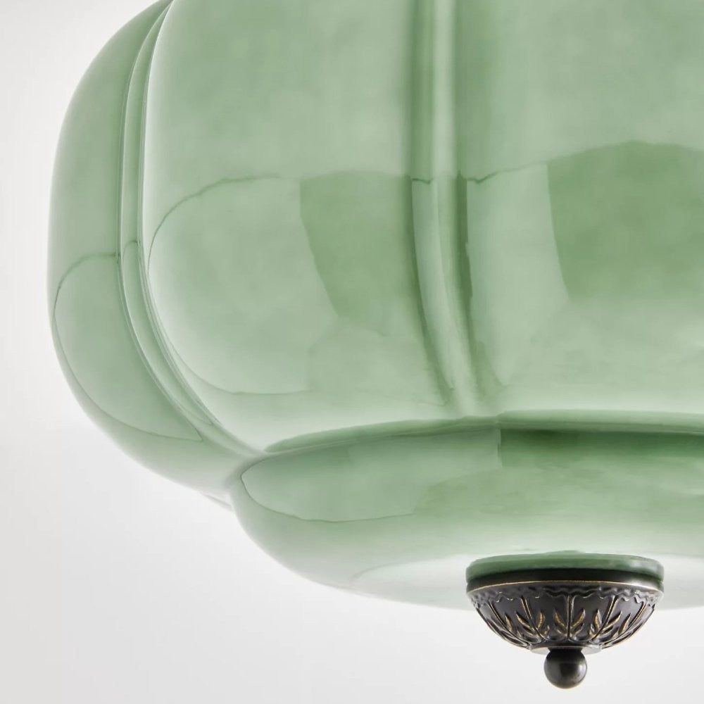 Ozita Retro Milk Glass Semi Flush Mount Eloise Ceiling Light