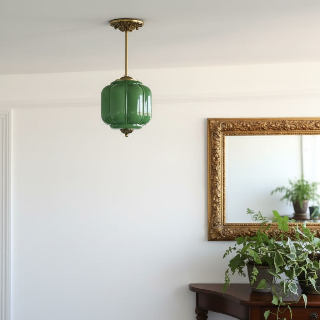 Conran Vintage Milk Glass Lantern Eloise Ceiling Light