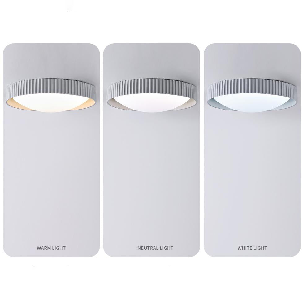 Arnold ‎Minimalist Round Led Fluted Concrete Ceiling Light