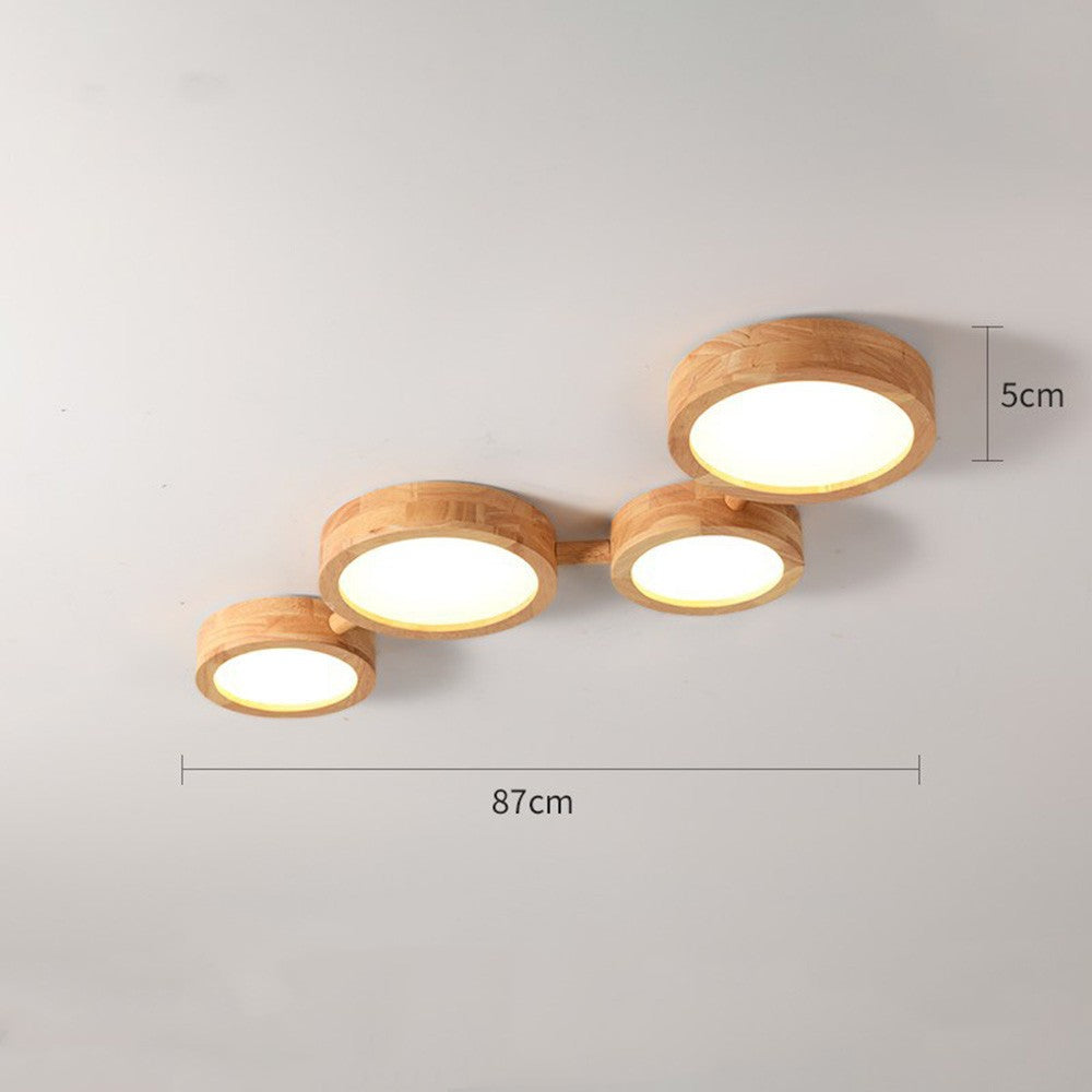 Phelith Modern Multi Heads Wood LED Ceiling Light