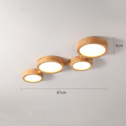 Phelith Modern Multi Heads Wood LED Ceiling Light