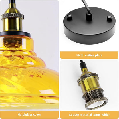 Benjin Modern Colorful Trumpet Glass Pendant Light