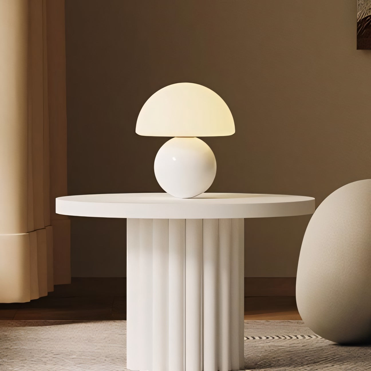 Evinth Mini Colorful Ceramic Base Mushroom Table Lamp