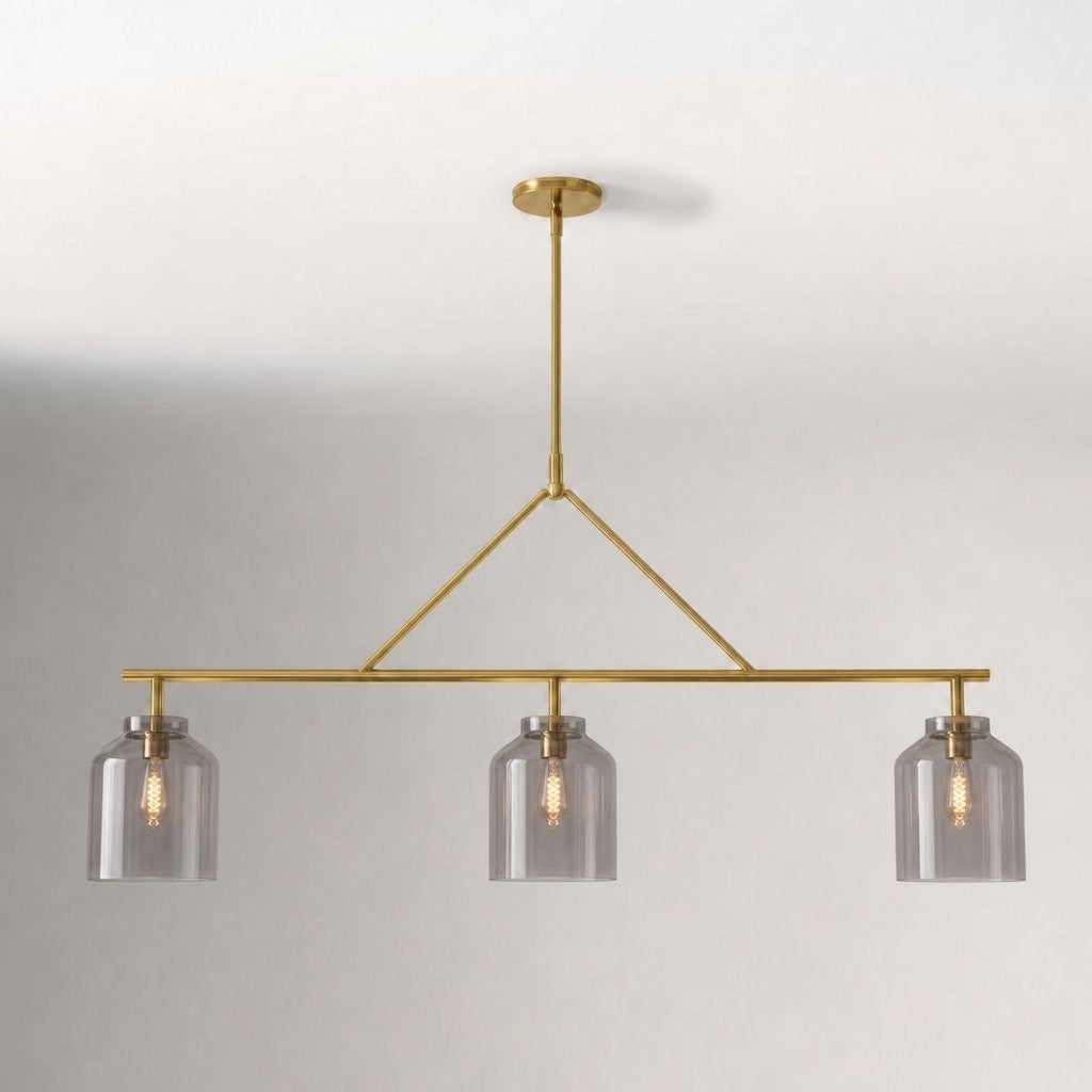 Drilon Elegant Brass Cylinder Shade 3-Light Chandelier