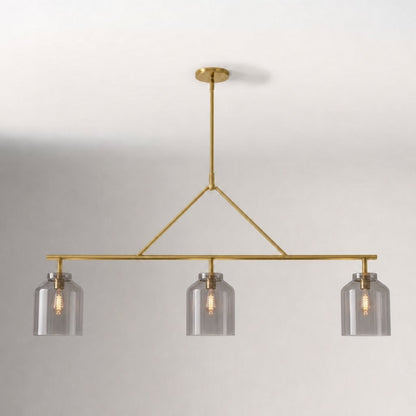 Drilon Elegant Brass Cylinder Shade 3-Light Chandelier