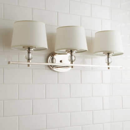 Remi Rustic 3-Light White Fabric Sconce