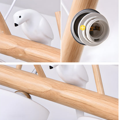 Bird Wooden Chandelier