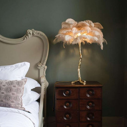 Marco Ostrich Feather Table Lamp