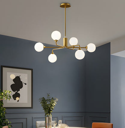 Alis Luxury White Glass Ball Chandelier