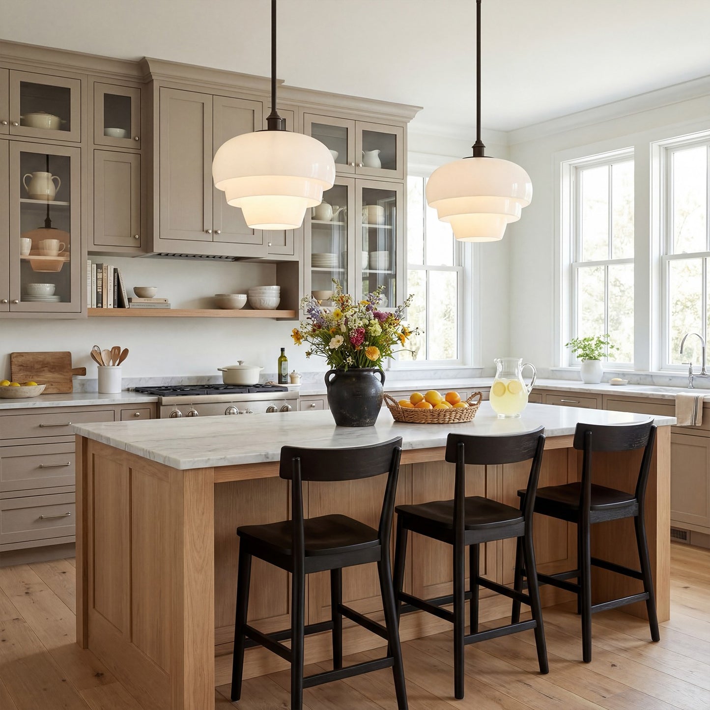 Xena Scandinavian Layered Clear Glass Pendant Light