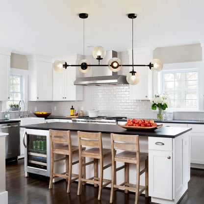 Celestina 6 Light Linear Glass Orb Pendant Light