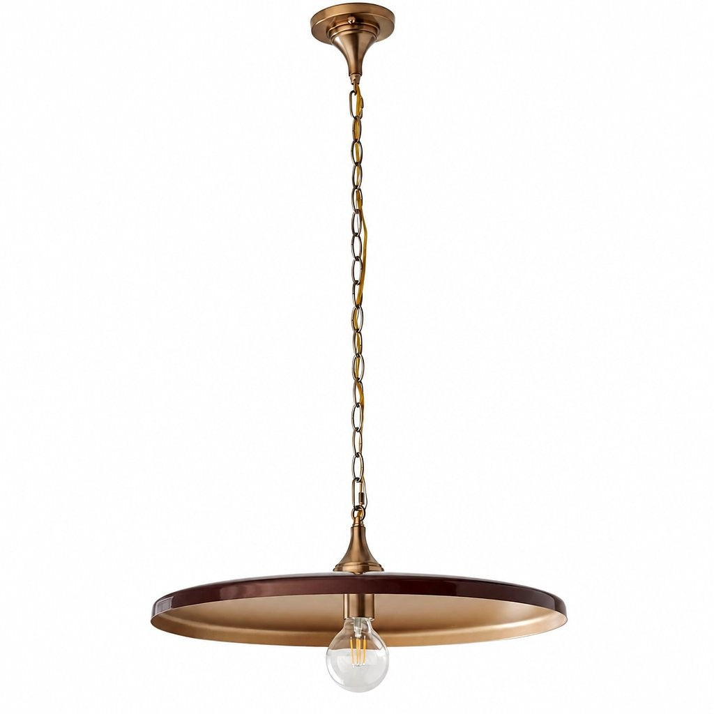 Adley Mid-Century Brass Disc Pendant Light