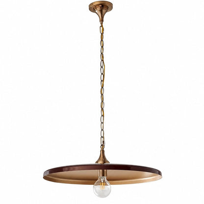 Adley Mid-Century Brass Disc Pendant Light
