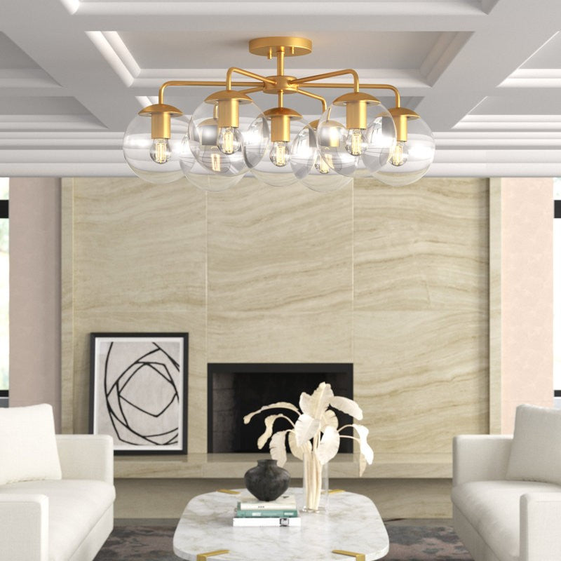 Richter Farmhouse Globe Glass Semi Flush Mount Ceiling Light