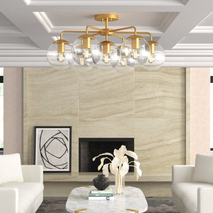 Richter Farmhouse Globe Glass Semi Flush Mount Ceiling Light