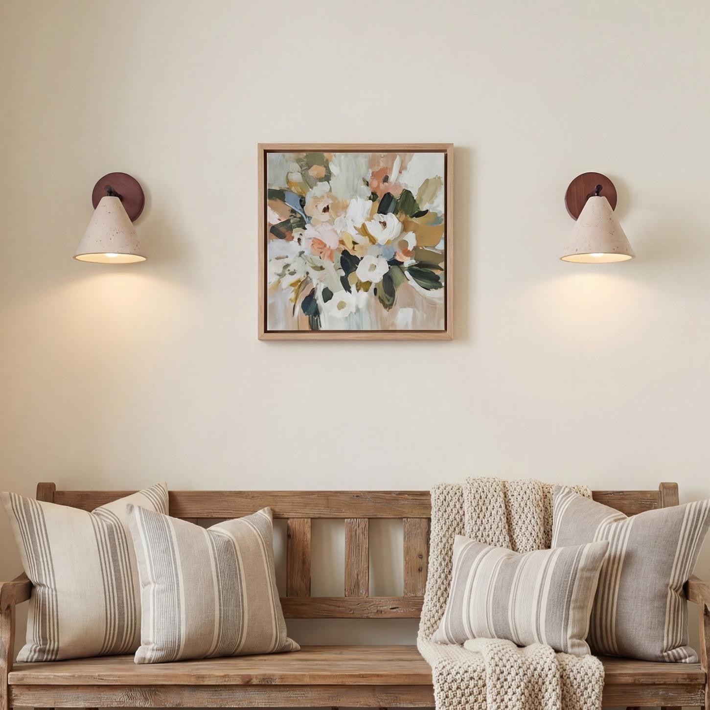 Fabiana Modern Marble Stone Tapered Wall Sconce