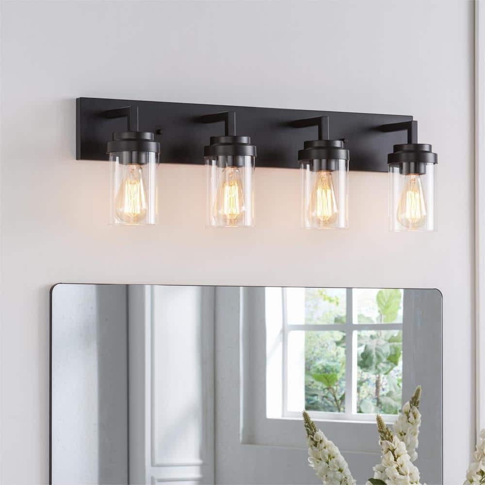 Pyros Farmhouse Clear Glass Cylinder Vanity Wall Light