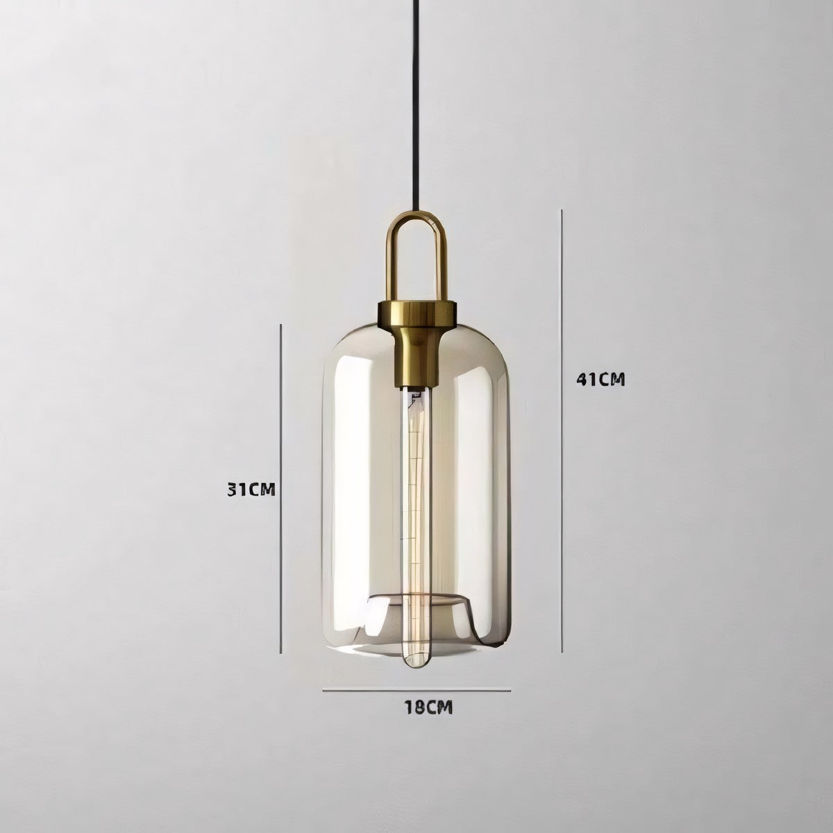 Vylith Brass Cognac Glass Single Hanging Lamp