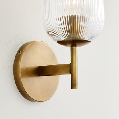 Alain Cooper Ribbed Glass Wall Sconce