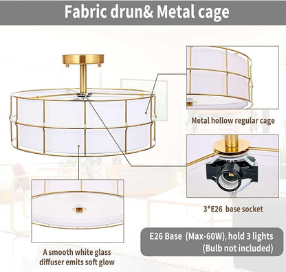 Merrik Metal Mesh Drum Ceiling Light