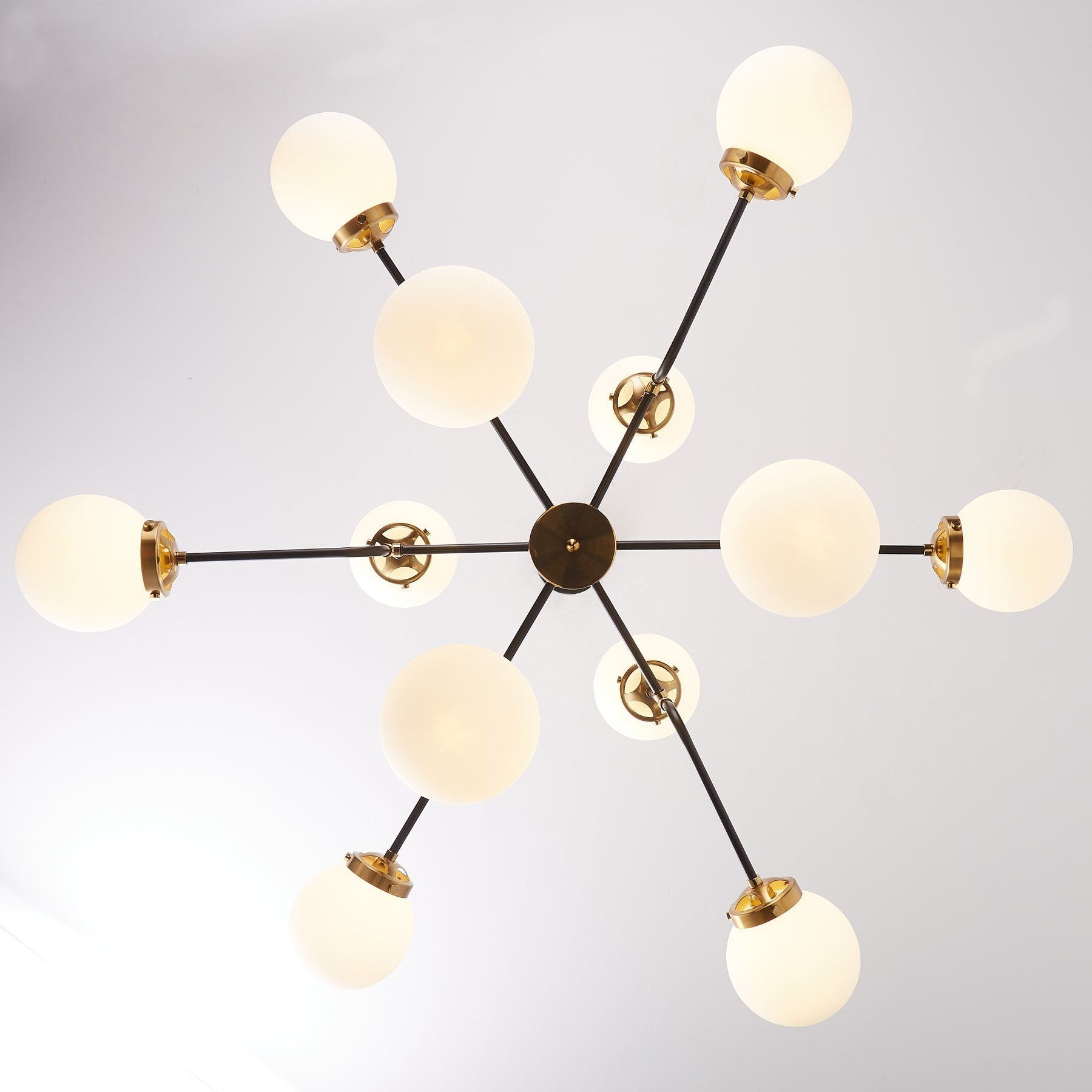 Ava Creative 12 Lights Globe Milk Glass Linear Chandelier